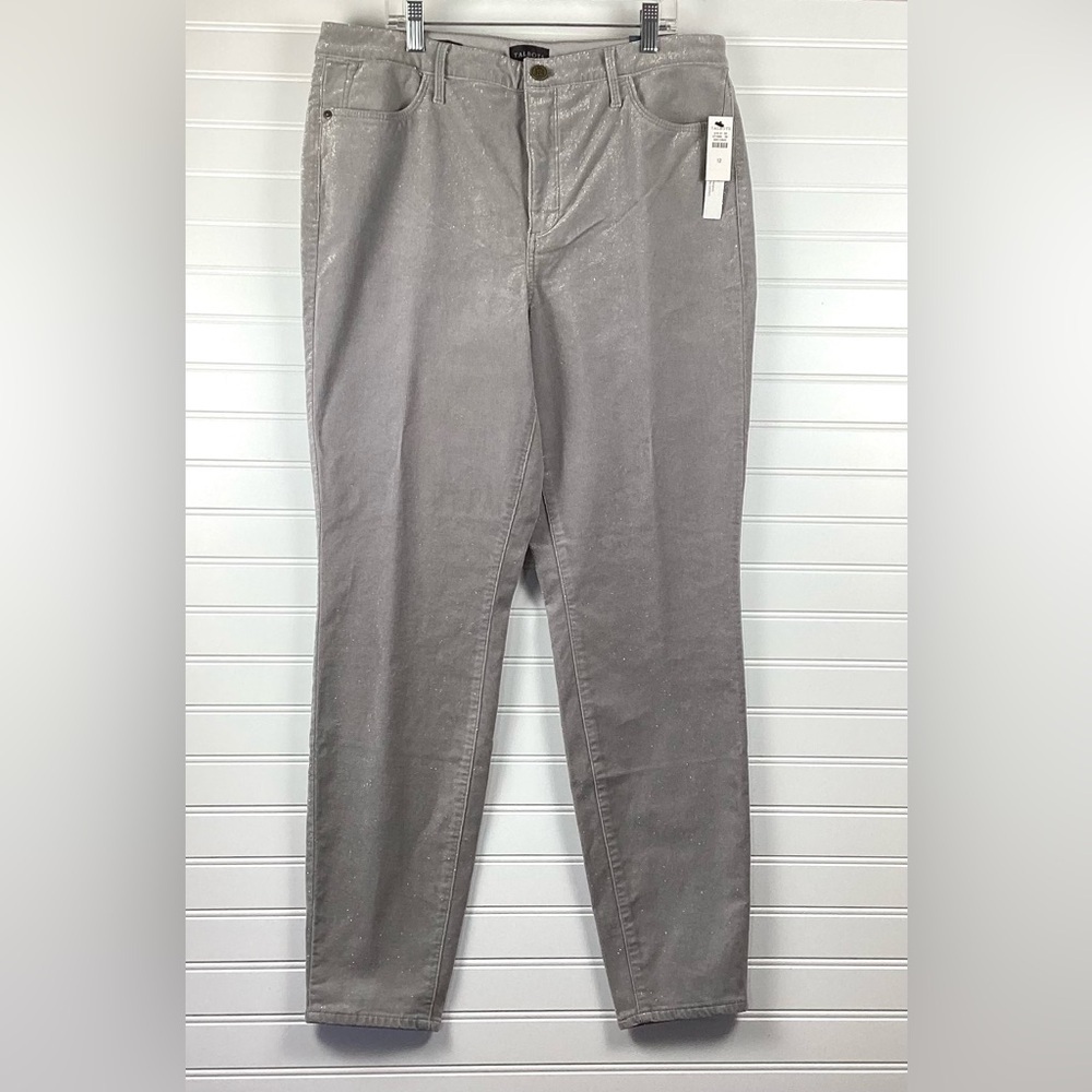 Talbots NWT Flawless Jeans Women's 12 Slim Ankle Gray Stretch Denim High Rise